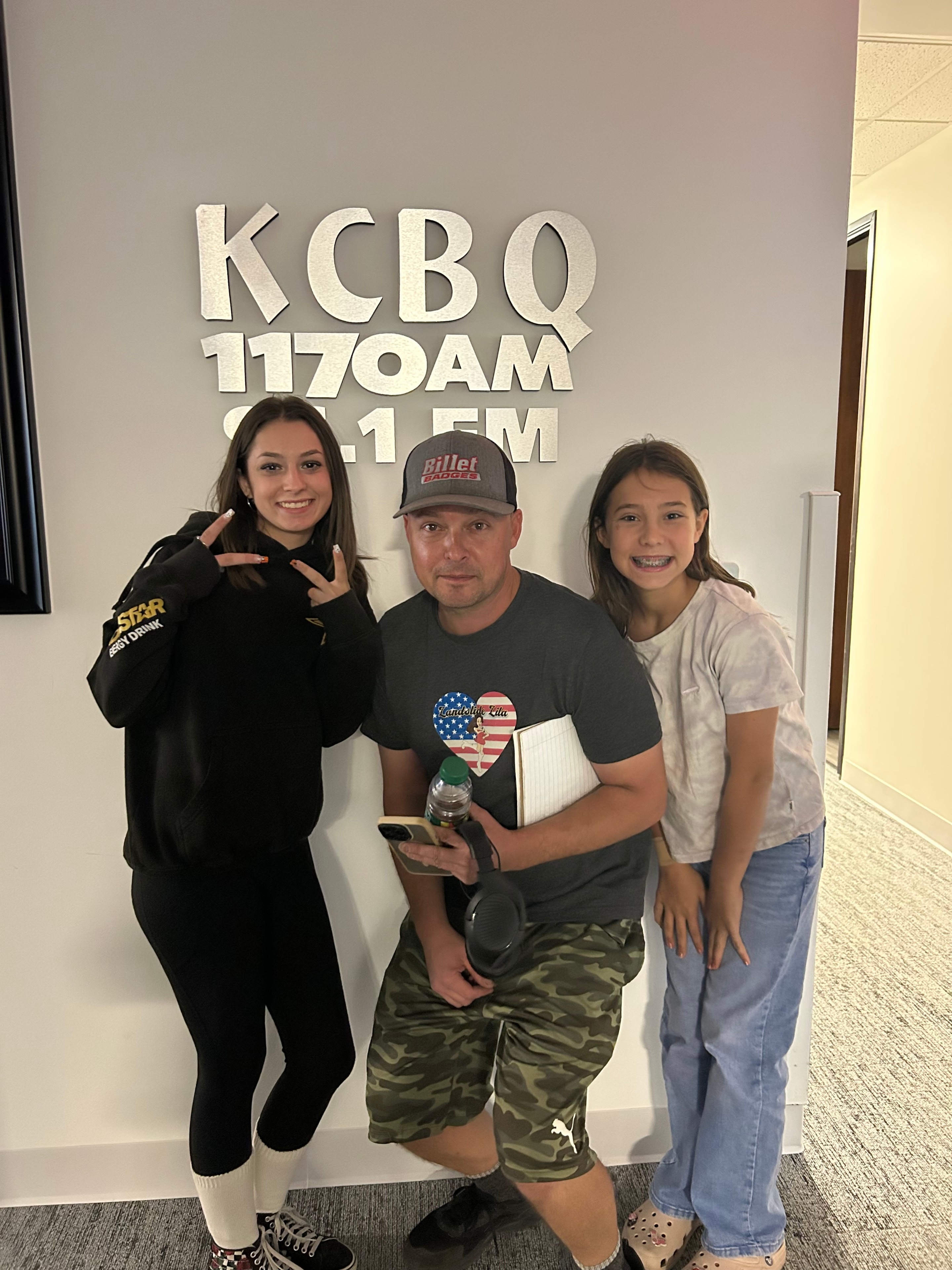 Talk show hosts in studio
